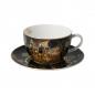 Preview: Der Kuss, Tee- und Cappuccinotasse, schwarz, Gustav Klimt