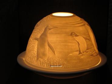 Starlight Windlicht Nr. 138, Motiv Pinguine, Porzellan Windlicht