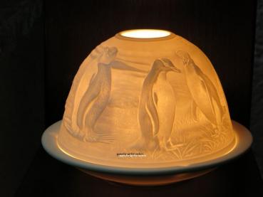 Starlight Windlicht Nr. 138, Motiv Pinguine, Porzellan Windlicht