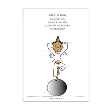 Postkarte Stein im Weg, Der kleine Yogi®
