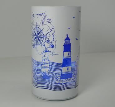 Preview: Glas Windlicht Twinkle, MOIN Leuchtturm mit Segelschiffen, medium, HE 3564 Nr. 15