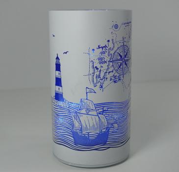 Preview: Glas Windlicht Twinkle, MOIN Leuchtturm mit Segelschiffen, medium, HE 3564 Nr. 15