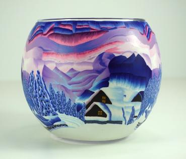 Leuchtglas Nr. 109789 Polarlicht, Windlicht, Hellmann Erlangen