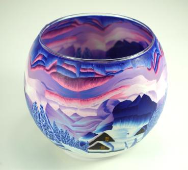 Leuchtglas Nr. 109789 Polarlicht, Windlicht, Hellmann Erlangen