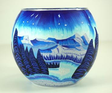 Leuchtglas Nr. 109790 Eisige Nacht, Windlicht, Hellmann Erlangen
