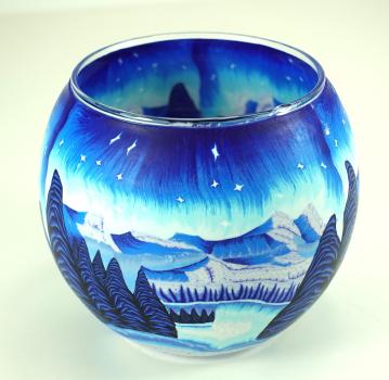 Leuchtglas Nr. 109790 Eisige Nacht, Windlicht, Hellmann Erlangen
