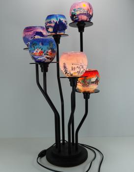 Lampe Leuchtglas Standleuchter Nordland, 6armig