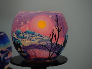 Lampe Leuchtglas Standleuchter Nordland, 6armig