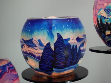 Lampe Leuchtglas Standleuchter Nordland, 6armig