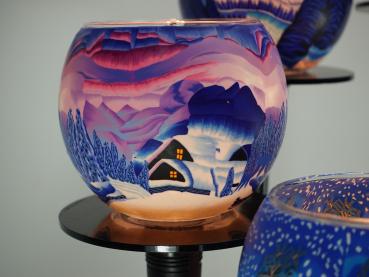 Lampe Leuchtglas Standleuchter Nordland, 6armig