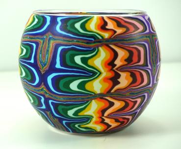 Leuchtglas Nr. 109009, bunter Farbverlauf, Windlicht, Hellmann GmbH, Erlangen