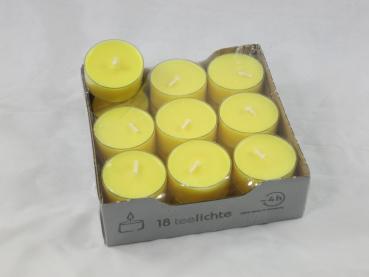 Teelicht Duft Citronella gelb, Brenndauer 4 Std., Kerzen Wenzel