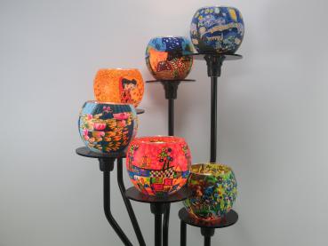 Lampe Leuchtglas Standleuchter berühmte Künstler, 6armig