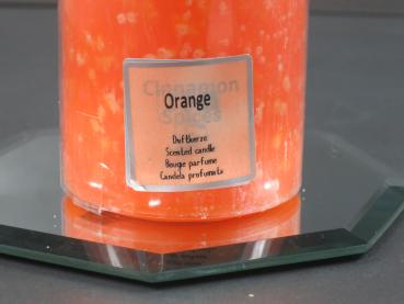 Duftkerze TREND Safe Candle, Duft Sweet Orange, Farbe mandarin, Kerzen Wenzel