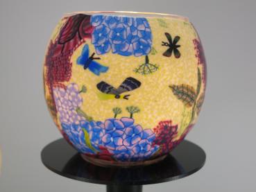 Preview: Lampe Leuchtglas Standleuchter Blumenzauber, 3armig