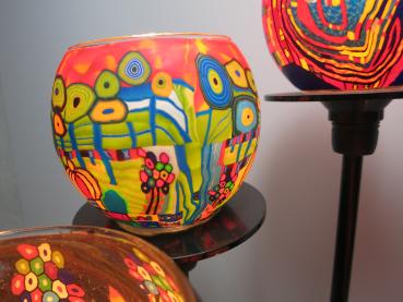 Preview: Lampe Leuchtglas Standleuchter Hunderteins Lichter, 6armig