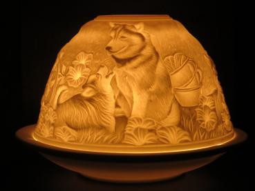 Starlight Windlicht Husky, Nordische Hunde Nr. 515, Porzellan Windlicht