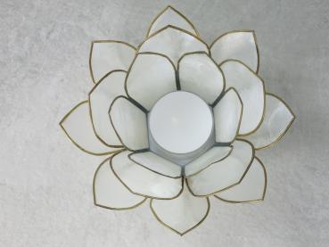 Lotuslicht, Lotusblüte als Teelichthalter, Farbe weiß, Nr. 1, Windlicht