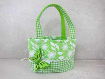 Stofftasche grün, Schmetterling für Deko oder Geschenkverpackung