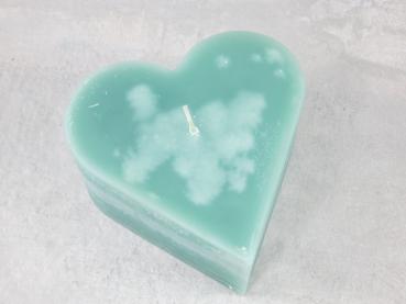 Herzkerze Dochtkerze Trend Indoor, smaragd-grün, 25 Stunden, Kerzen Wenzel