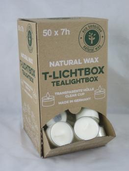 Teelichter Box Nature Lights Rapswachs, 50 Stück, Brenndauer 7 Std., Wenzel