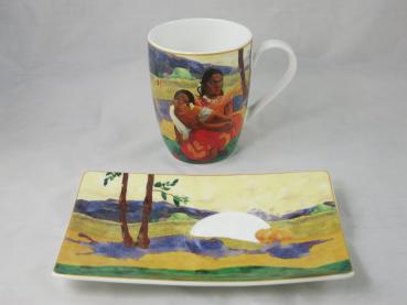 Tassenset NAFEA, WANN HEITRATEST DU? Paul Gauguin, Goebel Porzellan