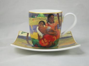 Tassenset NAFEA, WANN HEITRATEST DU? Paul Gauguin, Goebel Porzellan