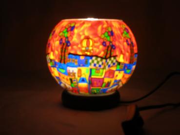 Preview: Lampe, Leuchtglas elektrisch, LED, X Large Nr. 290, Künstlermotiv rot