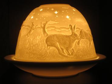 Dome Light Windlicht Hasen, 32050, Kerzenfarm Hahn