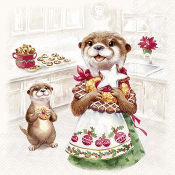 Servietten OTTER FAMILY BAKED cream, Lunch Servietten, IHR Ideal Home Range