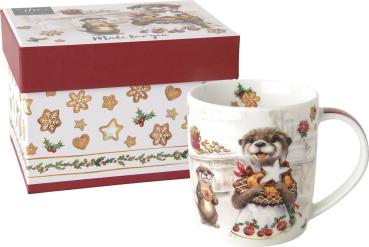 Tasse, Kaffeebecher OTTER FAMILY BAKED cream, Porzellanbecher, IHR Ideal Home