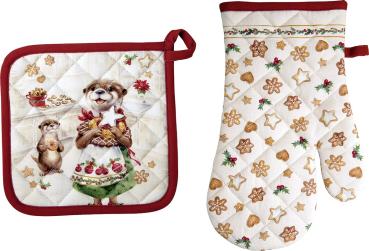 Grillhandschuh und Topflappen, COOKIE GARLAND cream, IHR Ideal Home