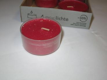 Teelicht MAXI lights 4, Fb. rubin, Brenndauer 6-7 Std, Sonderedition, Kerzen Wenzel