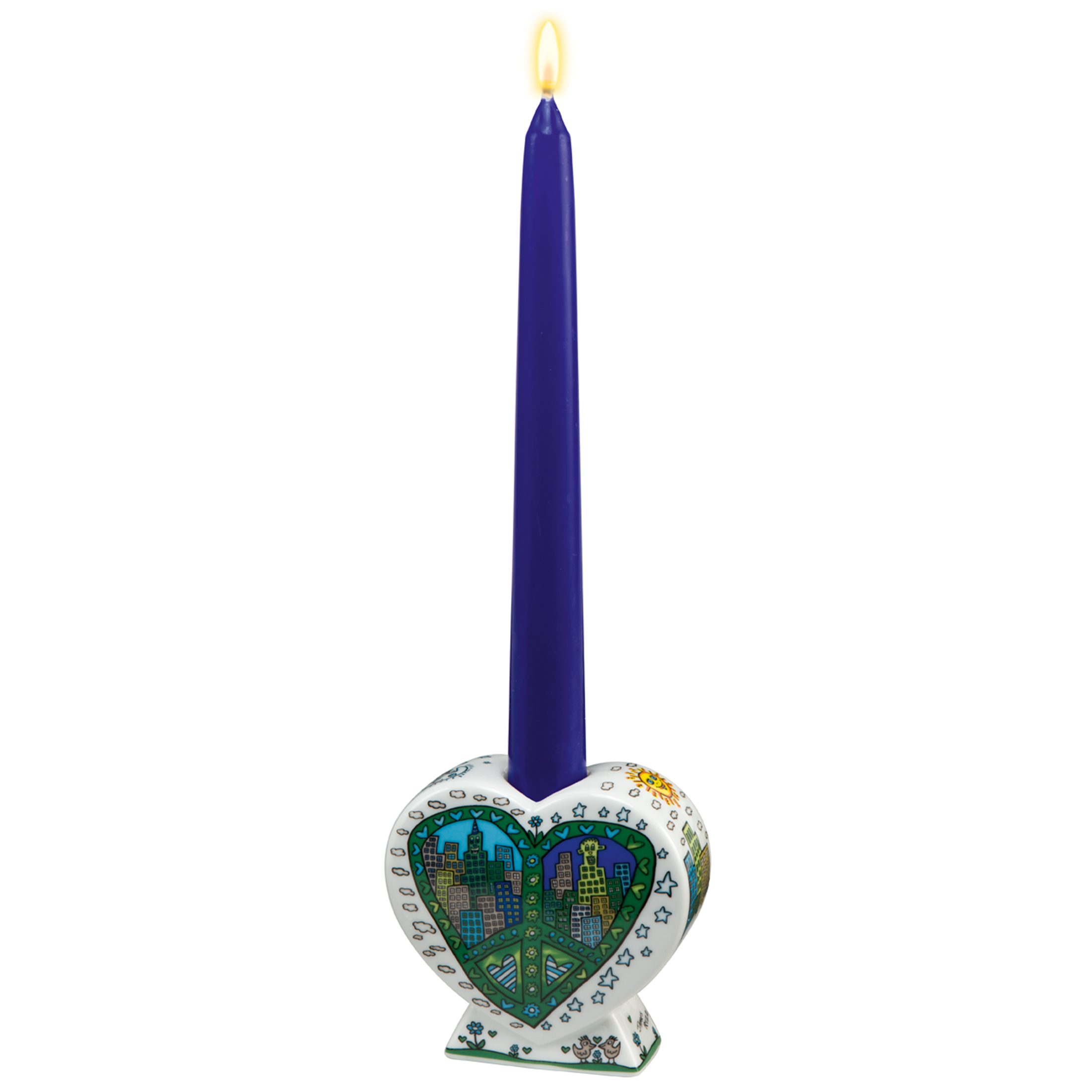 Porzellan mit Kerzenleuchter Goebel peace My World, of James Rizzi, Kerze A
