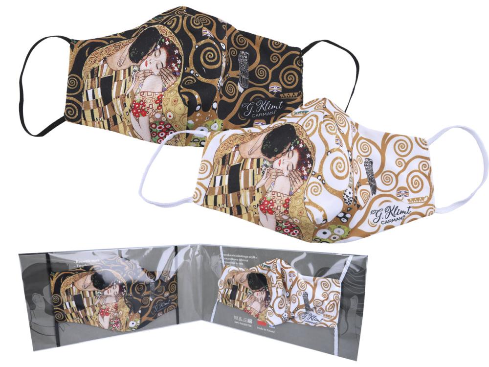 Gustav Klimt, Der Kuss, Stoffmaske, Gesichtsmaske im Set, Carmani®