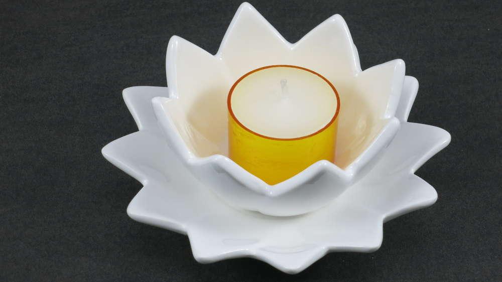Teelicht Schale Lily 13 cm, glasiert