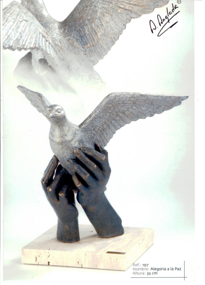 Angeles Anglada Skulptur Allegorie Frieden, Limited Edition