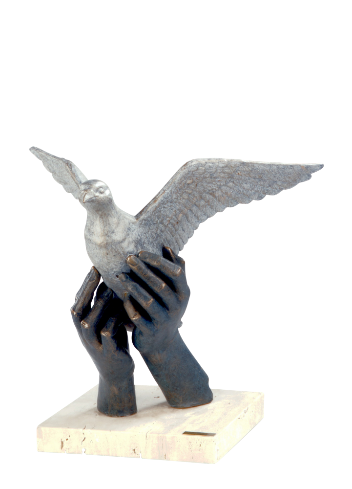Angeles Anglada Skulptur Allegorie Frieden, Limited Edition