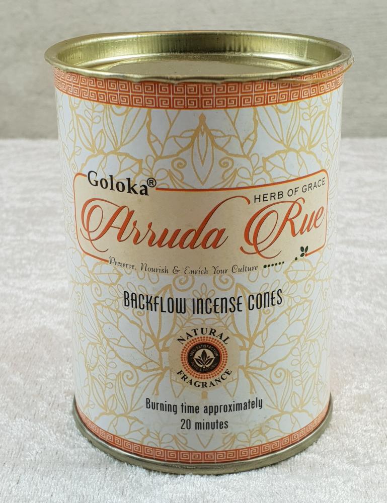 Goloka® Rückfluß-Räucherkegel in der Dose, Arruda Rue