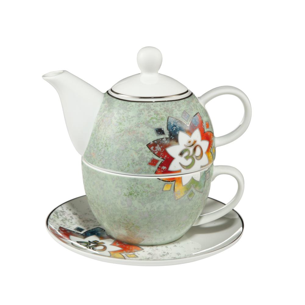 Tea for One Lotus - Om, mit Platinauflage, Goebel Porzellan