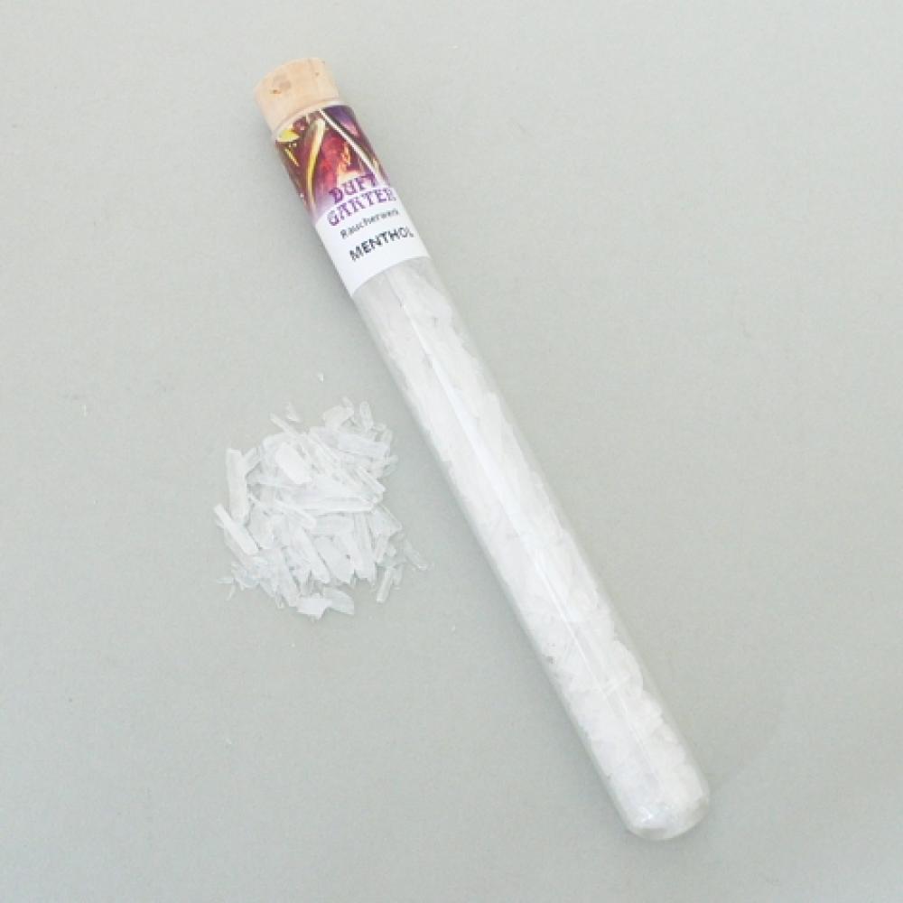 Menthol nat. Kristalle, Röhre ca. 20 g, Räucherharze - Lieferung im Glasröhrchen, Edgar Hintze