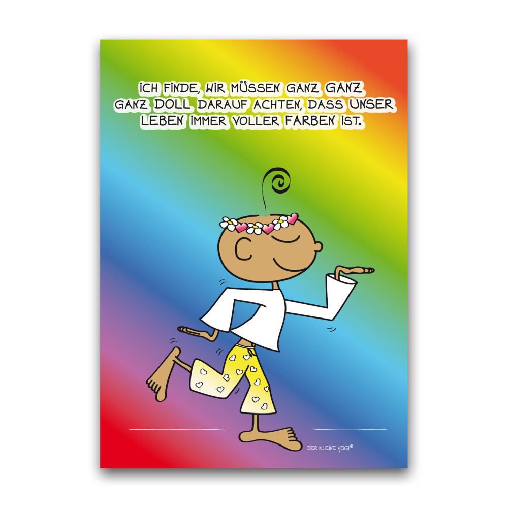 Postkarte "Leben voller Farben", Der kleine Yogi®