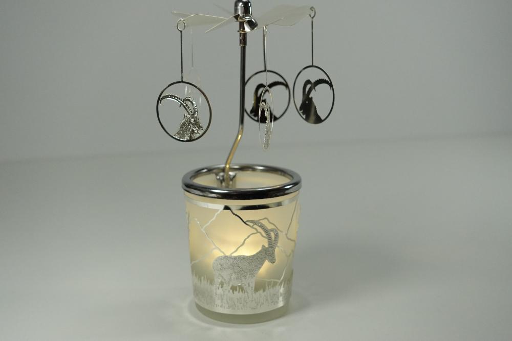 Glas Karussell Steinbock, Glas Karussell Windlicht
