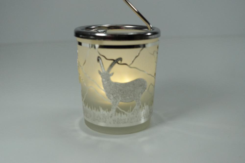 Glas Karussell Steinbock, Glas Karussell Windlicht