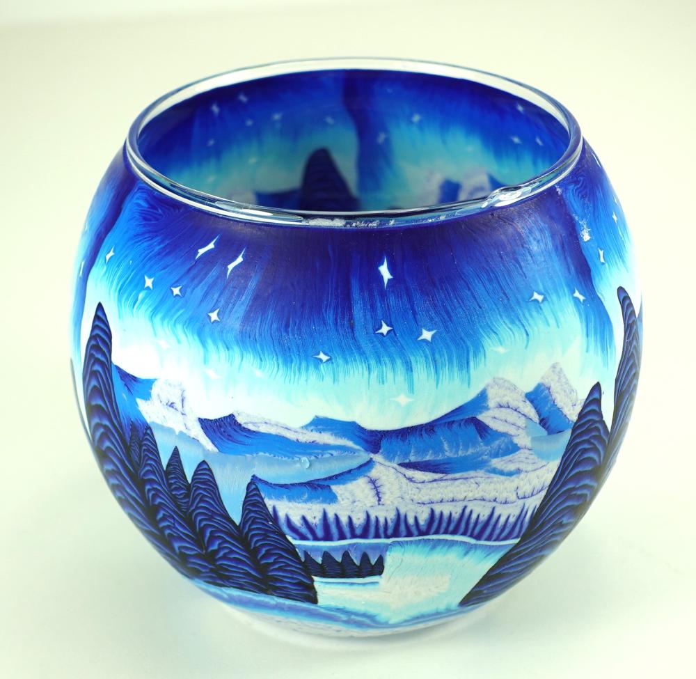 Leuchtglas Nr. 109790 Eisige Nacht, Windlicht, Hellmann Erlangen