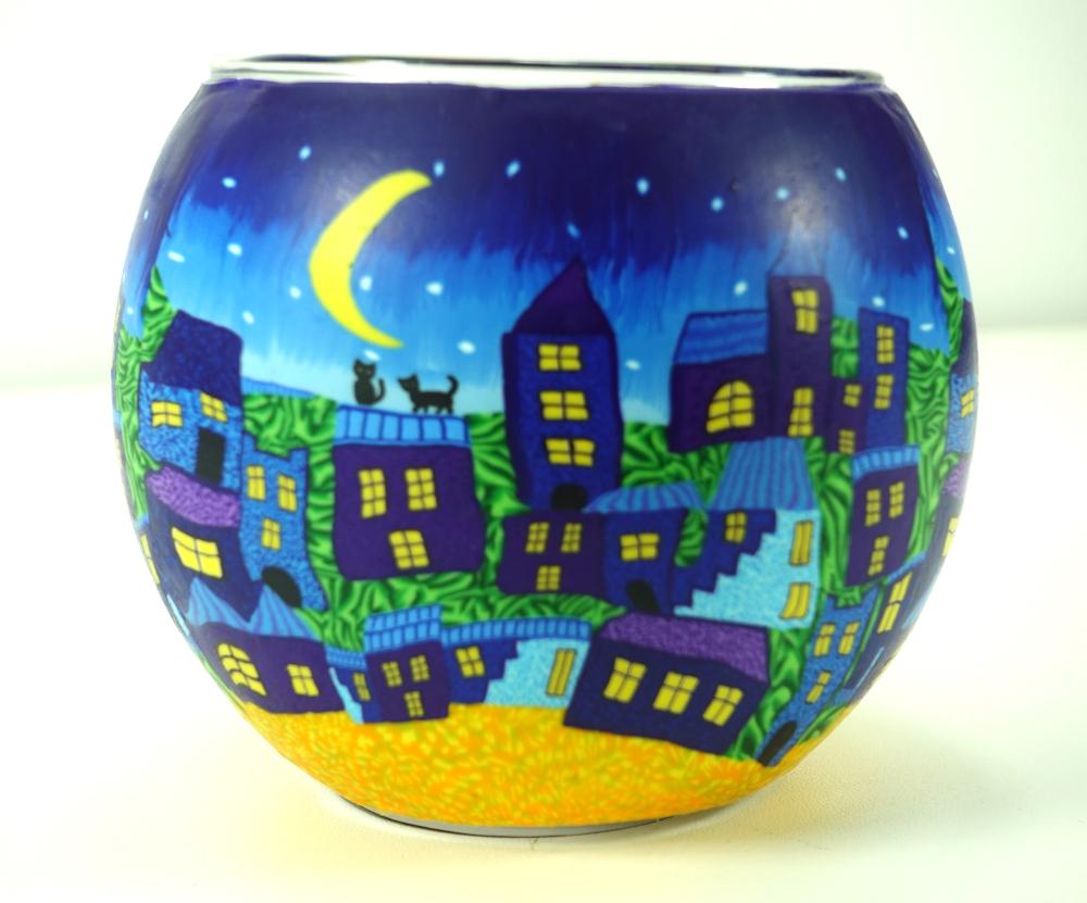 Leuchtglas Nr. 109799 Stadt im Mondlicht, Hellmann Erlangen