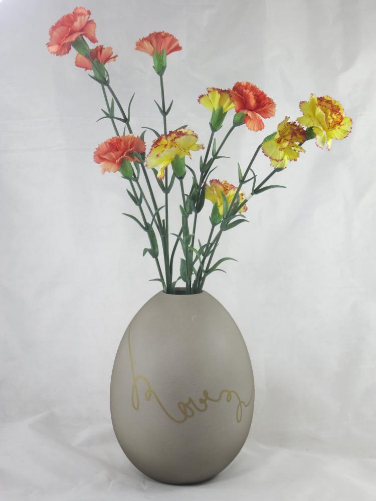 Vase Golden Grey Egg, LOVE, Höhe 17 cm, Goebel Porzellan