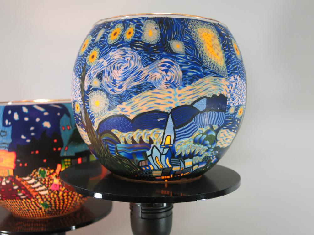 Lampe Leuchtglas Standleuchter berühmte Künstler, 6armig