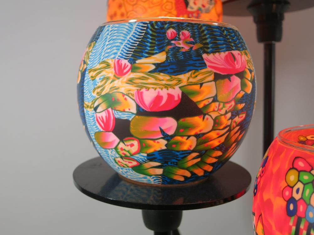 Lampe Leuchtglas Standleuchter berühmte Künstler, 6armig