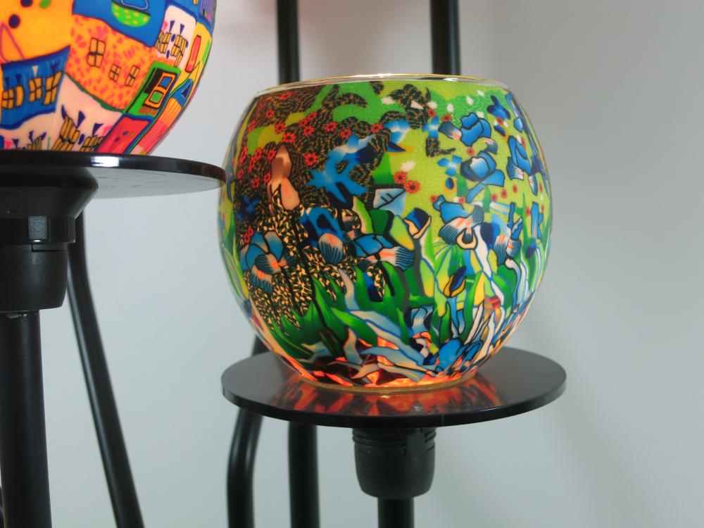 Lampe Leuchtglas Standleuchter berühmte Künstler, 6armig